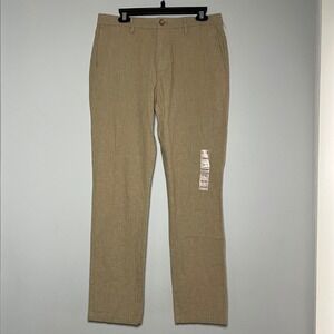 Old Navy Mens Slim Built-In Flex Linen Blend Pants 32x32 Tan Khaki NEW Beach